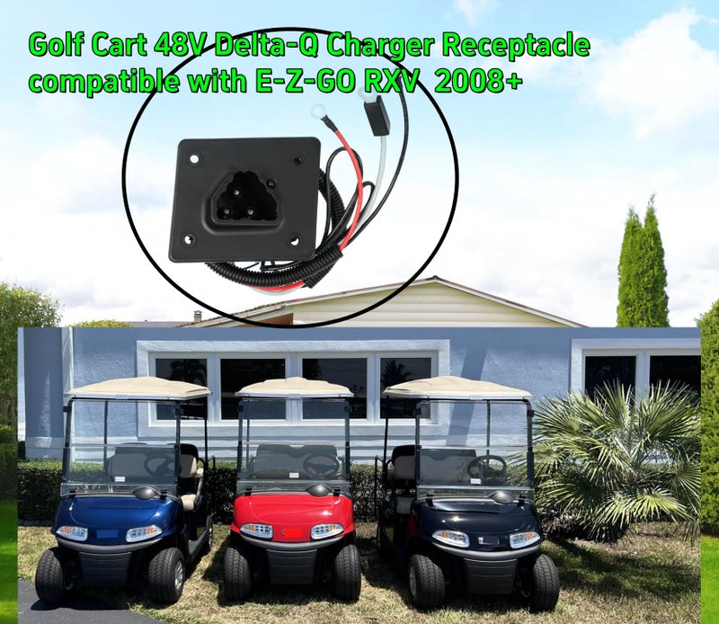 Dr.Acces Golf Cart 48V Delta-Q Charger Receptacle for EZGO RXV Carts 2008+Replace OEM#602529 - Image 4